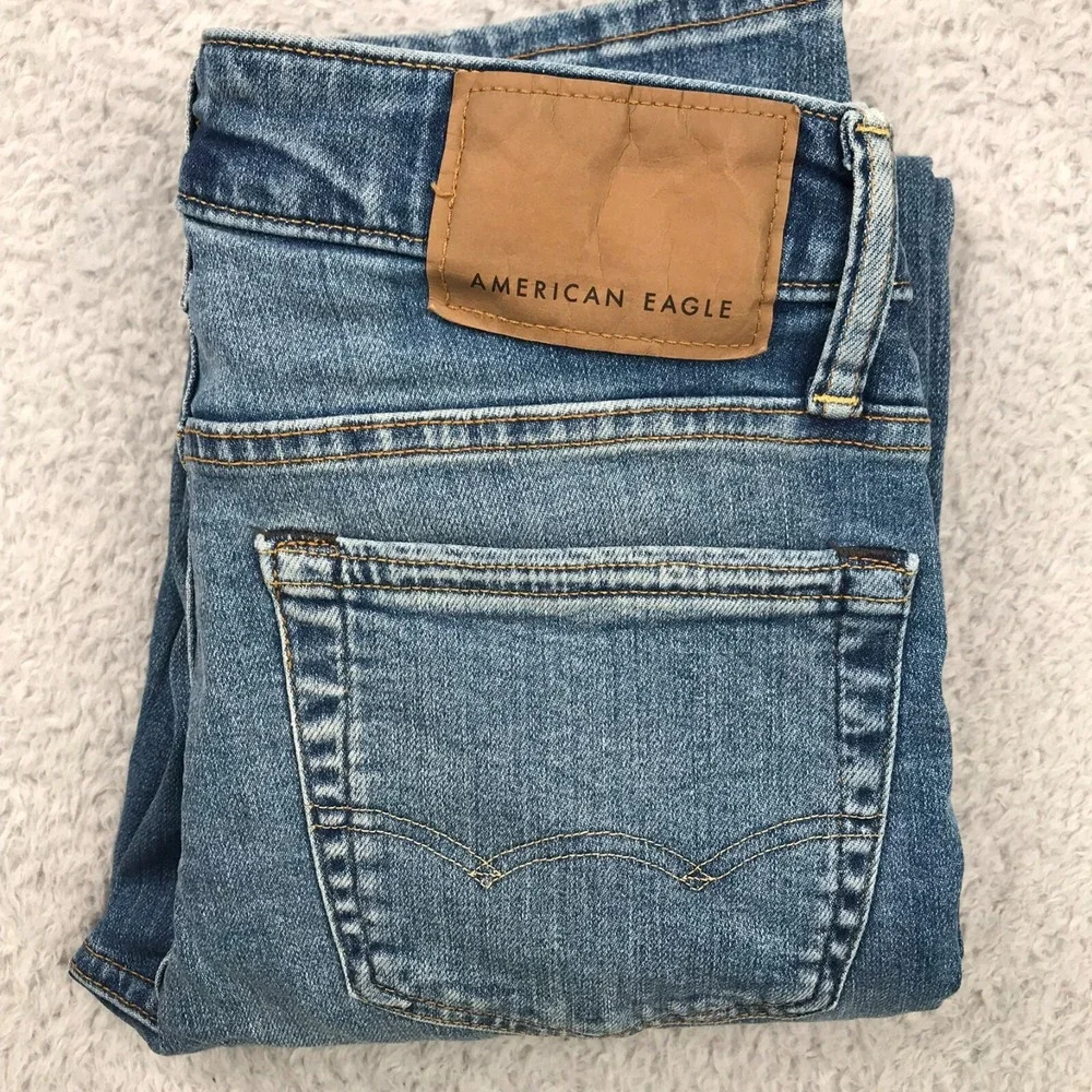 American Eagle Jeans Mens 28x32 Low Skinny AirFlex Stretch Stone Wash NEW NWT